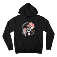 Funny Baseball Mama Skull Happy Mother's Day Funny Gift Tall Hoodie