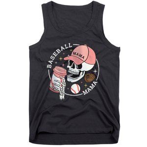 Funny Baseball Mama Skull Happy Mother's Day Funny Gift Tank Top