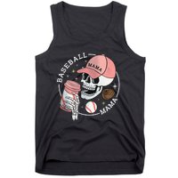 Funny Baseball Mama Skull Happy Mother's Day Funny Gift Tank Top