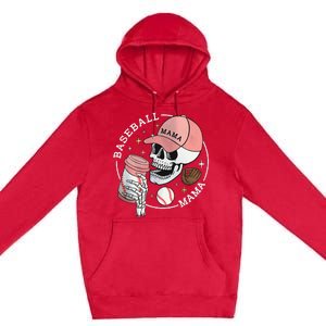 Funny Baseball Mama Skull Happy Mother's Day Funny Gift Premium Pullover Hoodie