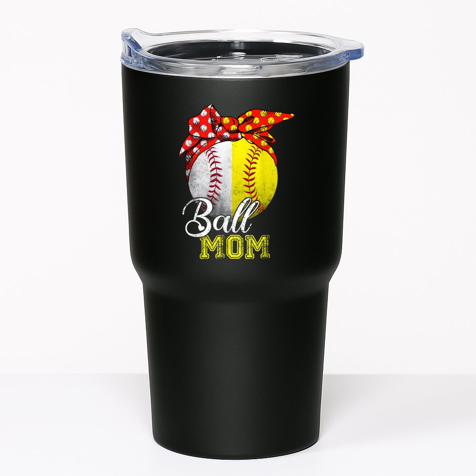 Funny Ball Mom Softball Baseball Gifts For Women Mothers Day Tumbler