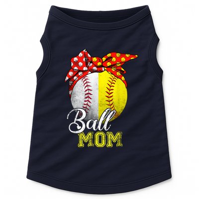 Funny Ball Mom Softball Baseball Gifts For Women Mothers Day Doggie Tank