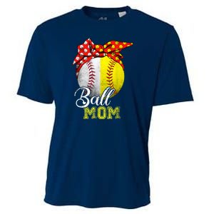 Funny Ball Mom Softball Baseball Gifts For Women Mothers Day Cooling Performance Crew T-Shirt