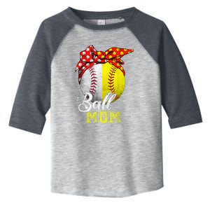 Funny Ball Mom Softball Baseball Gifts For Women Mothers Day Toddler Fine Jersey T-Shirt