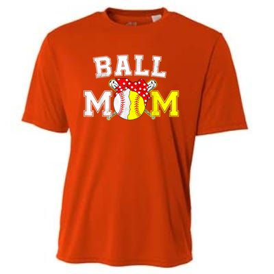 Funny Ball Mom Softball Baseball Gifts For Women Mothers Day Cooling Performance Crew T-Shirt