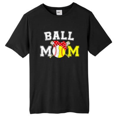 Funny Ball Mom Softball Baseball Gifts For Women Mothers Day Tall Fusion ChromaSoft Performance T-Shirt