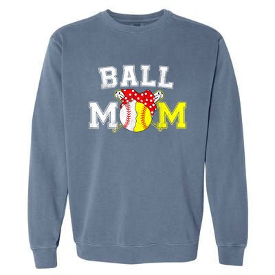 Funny Ball Mom Softball Baseball Gifts For Women Mothers Day Garment-Dyed Sweatshirt