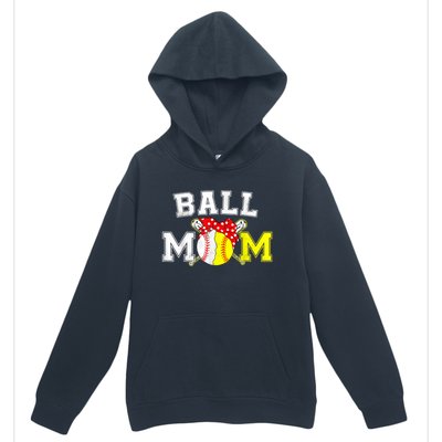 Funny Ball Mom Softball Baseball Gifts For Women Mothers Day Urban Pullover Hoodie