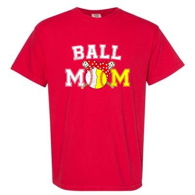 Funny Ball Mom Softball Baseball Gifts For Women Mothers Day Garment-Dyed Heavyweight T-Shirt