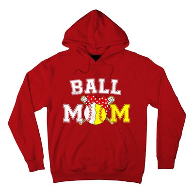 Funny Ball Mom Softball Baseball Gifts For Women Mothers Day Hoodie