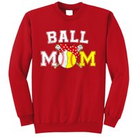 Funny Ball Mom Softball Baseball Gifts For Women Mothers Day Sweatshirt