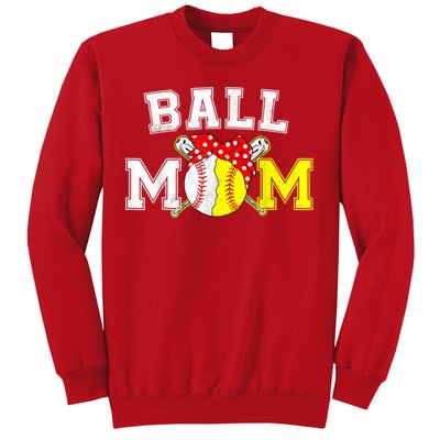 Funny Ball Mom Softball Baseball Gifts For Women Mothers Day Sweatshirt