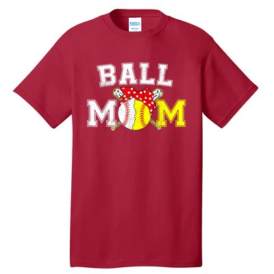 Funny Ball Mom Softball Baseball Gifts For Women Mothers Day Tall T-Shirt