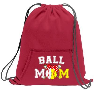 Funny Ball Mom Softball Baseball Gifts For Women Mothers Day Sweatshirt Cinch Pack Bag