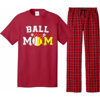 Funny Ball Mom Softball Baseball Gifts For Women Mothers Day Pajama Set