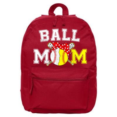 Funny Ball Mom Softball Baseball Gifts For Women Mothers Day 16 in Basic Backpack