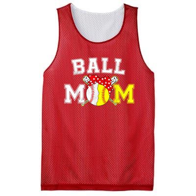 Funny Ball Mom Softball Baseball Gifts For Women Mothers Day Mesh Reversible Basketball Jersey Tank