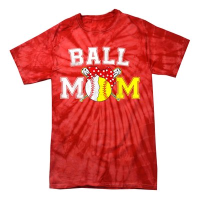 Funny Ball Mom Softball Baseball Gifts For Women Mothers Day Tie-Dye T-Shirt