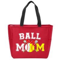 Funny Ball Mom Softball Baseball Gifts For Women Mothers Day Zip Tote Bag