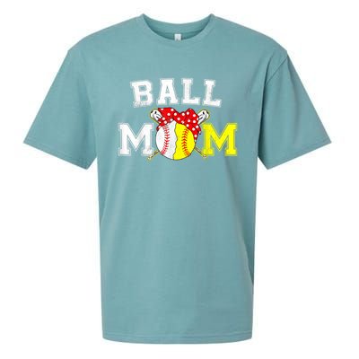 Funny Ball Mom Softball Baseball Gifts For Women Mothers Day Sueded Cloud Jersey T-Shirt