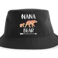 Floral Bear Matching Family Outfits Funny Nana Bear Sustainable Bucket Hat