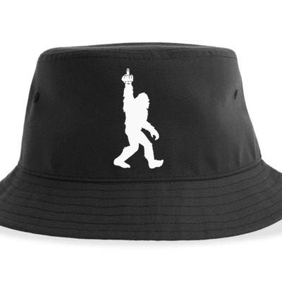 Funny Bigfoot Middle Finger For Squatch Believers Sustainable Bucket Hat