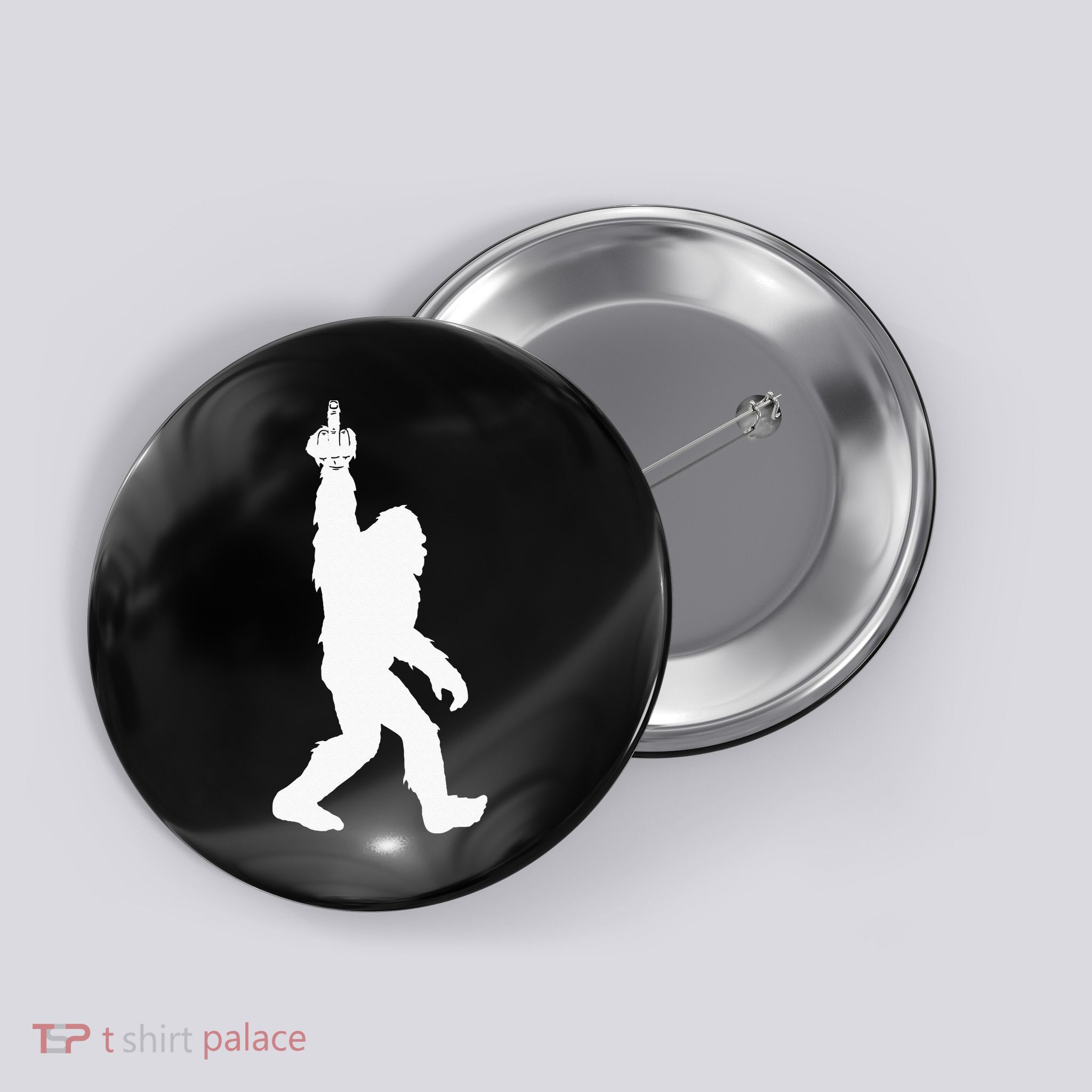 Funny Bigfoot Middle Finger For Squatch Believers Button