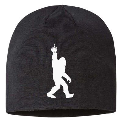 Funny Bigfoot Middle Finger For Squatch Believers Sustainable Beanie