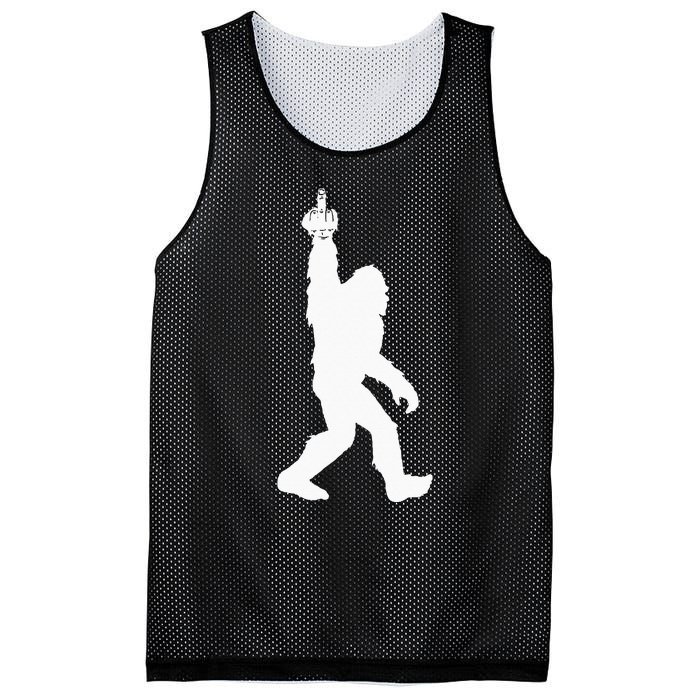 Funny Bigfoot Middle Finger For Squatch Believers Mesh Reversible Basketball Jersey Tank