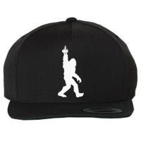 Funny Bigfoot Middle Finger For Squatch Believers Wool Snapback Cap