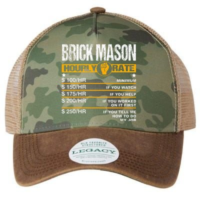 Funny Brick Mason Hourly Rate Bricklayer Labor Rates Legacy Tie Dye Trucker Hat