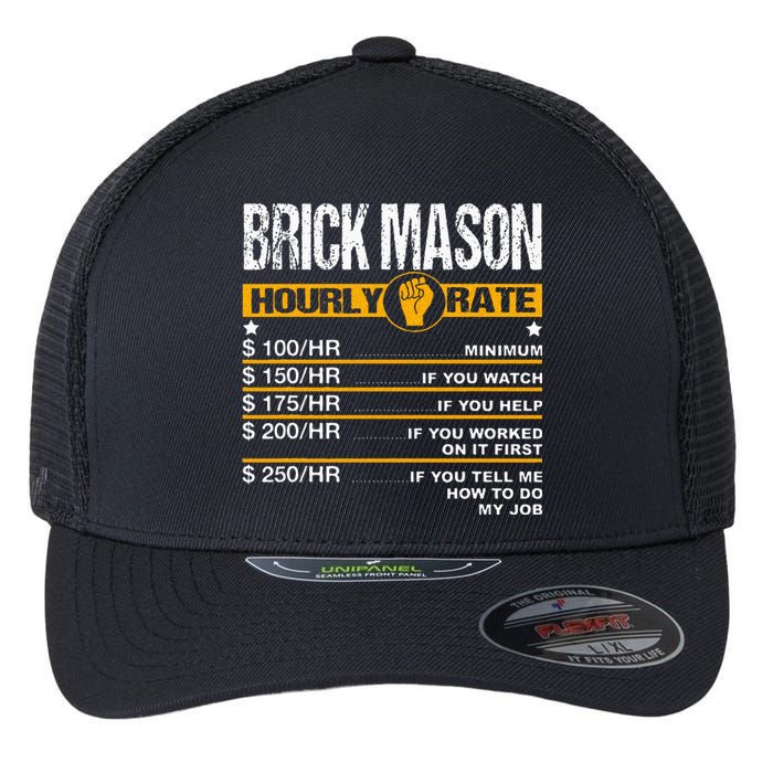 Funny Brick Mason Hourly Rate Bricklayer Labor Rates Flexfit Unipanel Trucker Cap