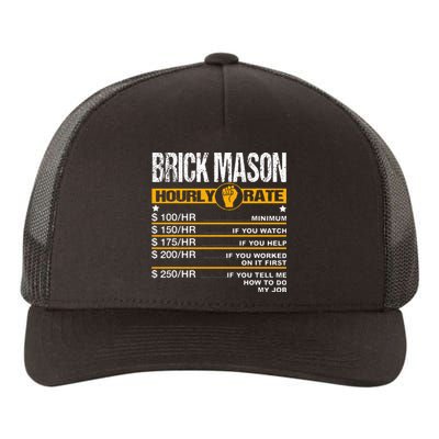 Funny Brick Mason Hourly Rate Bricklayer Labor Rates Yupoong Adult 5-Panel Trucker Hat