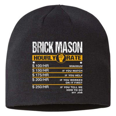 Funny Brick Mason Hourly Rate Bricklayer Labor Rates Sustainable Beanie