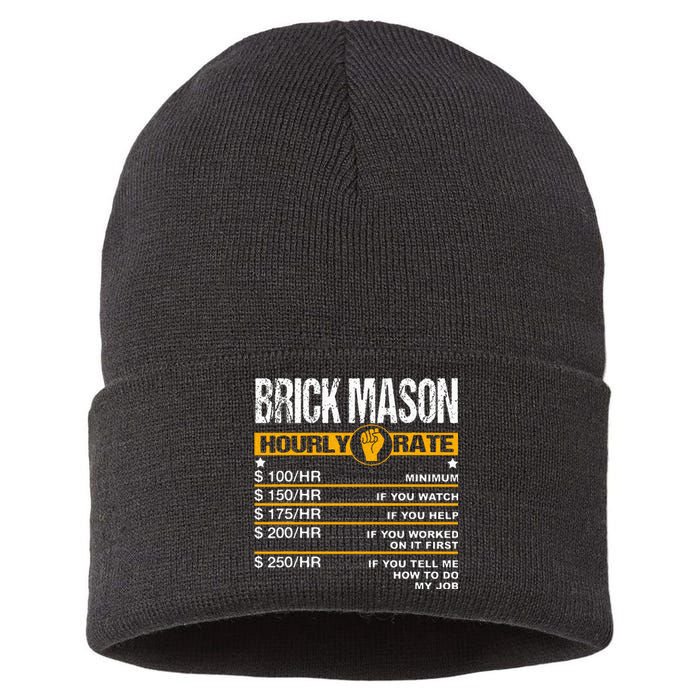 Funny Brick Mason Hourly Rate Bricklayer Labor Rates Sustainable Knit Beanie