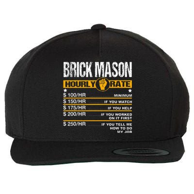 Funny Brick Mason Hourly Rate Bricklayer Labor Rates Wool Snapback Cap