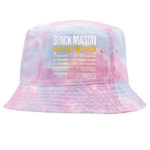 Funny Brick Mason Hourly Rate Bricklayer Labor Rates Tie-Dyed Bucket Hat