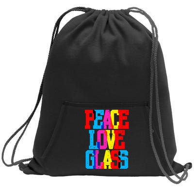 Funny Blown Mosaic Stained Fused Glass Artist Peace Sweatshirt Cinch Pack Bag