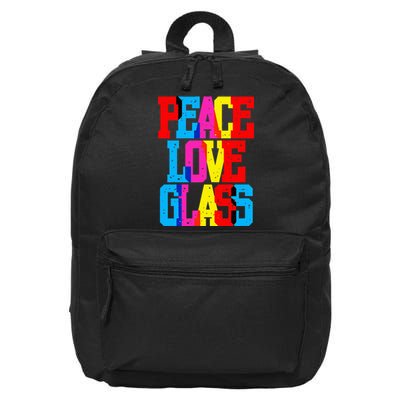 Funny Blown Mosaic Stained Fused Glass Artist Peace 16 in Basic Backpack