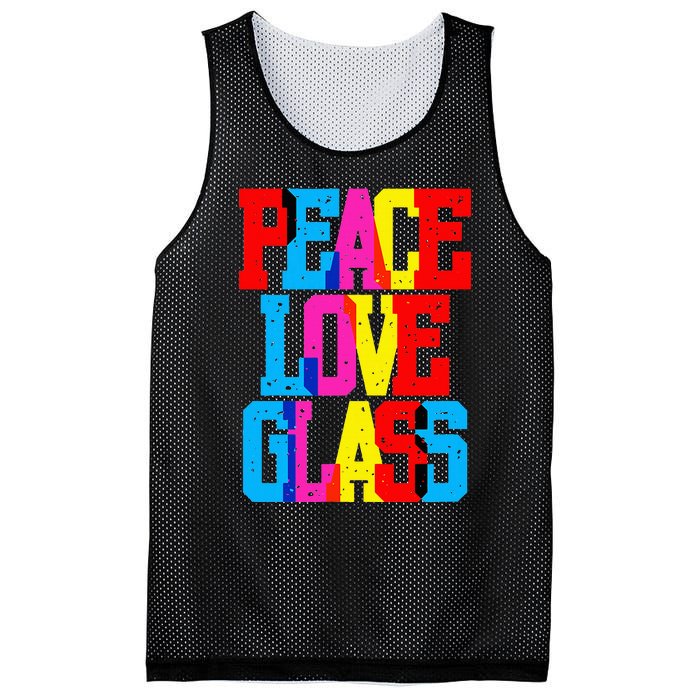 Funny Blown Mosaic Stained Fused Glass Artist Peace Mesh Reversible Basketball Jersey Tank