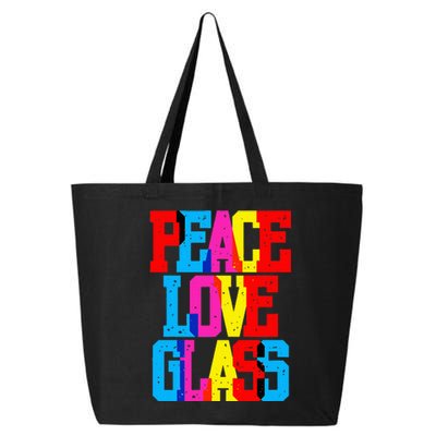 Funny Blown Mosaic Stained Fused Glass Artist Peace 25L Jumbo Tote