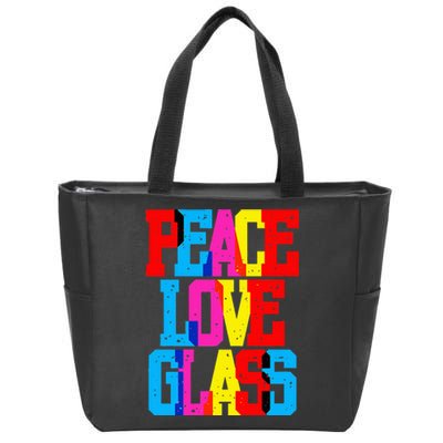 Funny Blown Mosaic Stained Fused Glass Artist Peace Zip Tote Bag