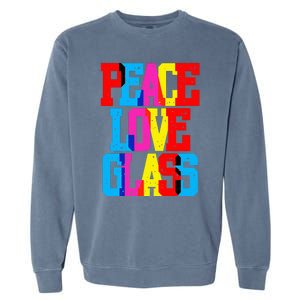 Funny Blown Mosaic Stained Fused Glass Artist Peace Garment-Dyed Sweatshirt