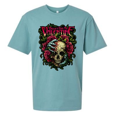 Funny Bullet My Valentine Skull Roses and Red Blood Horror Sueded Cloud Jersey T-Shirt