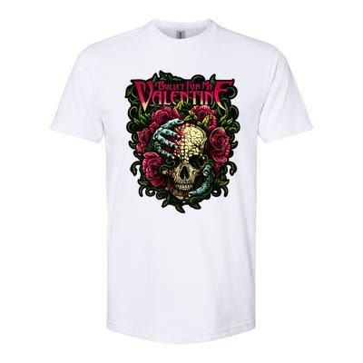 Funny Bullet My Valentine Skull Roses and Red Blood Horror Softstyle CVC T-Shirt