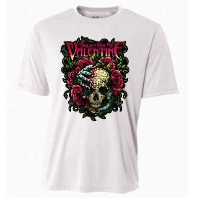 Funny Bullet My Valentine Skull Roses and Red Blood Horror Cooling Performance Crew T-Shirt