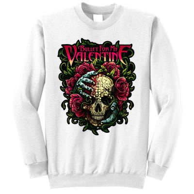 Funny Bullet My Valentine Skull Roses and Red Blood Horror Sweatshirt