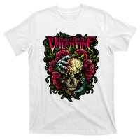 Funny Bullet My Valentine Skull Roses and Red Blood Horror T-Shirt