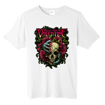 Funny Bullet My Valentine Skull Roses and Red Blood Horror Tall Fusion ChromaSoft Performance T-Shirt