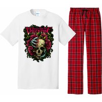 Funny Bullet My Valentine Skull Roses and Red Blood Horror Pajama Set